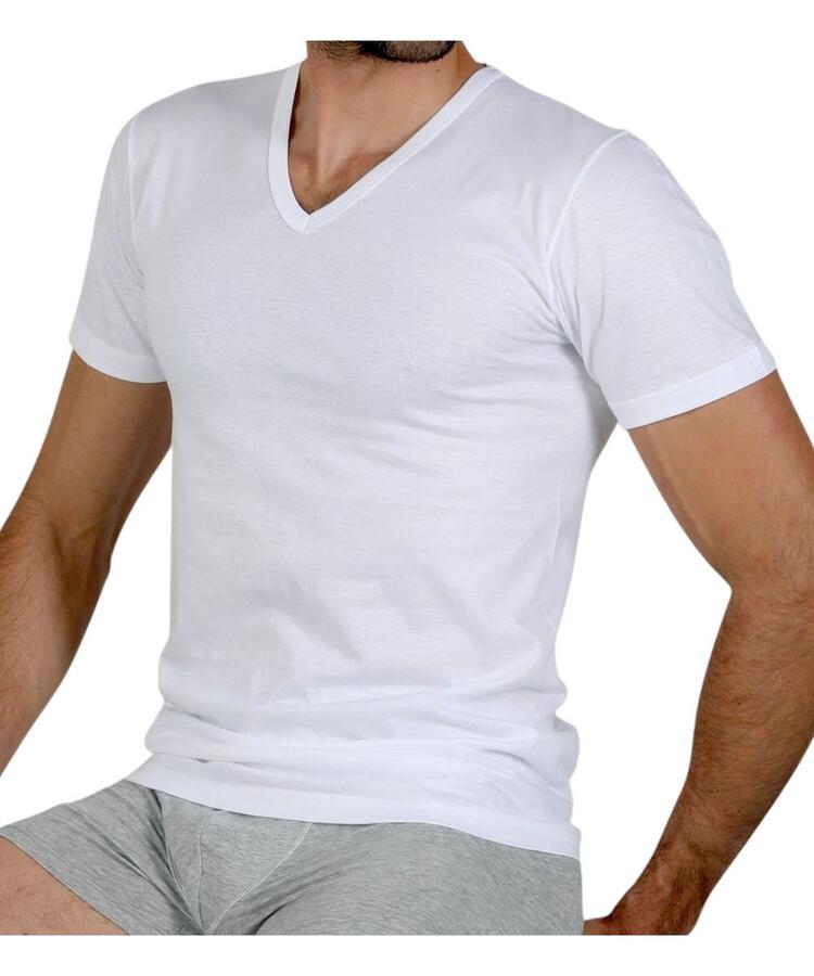T-shirt uomo a V in cotone filo di Scozia Fragi 2540 Fragi