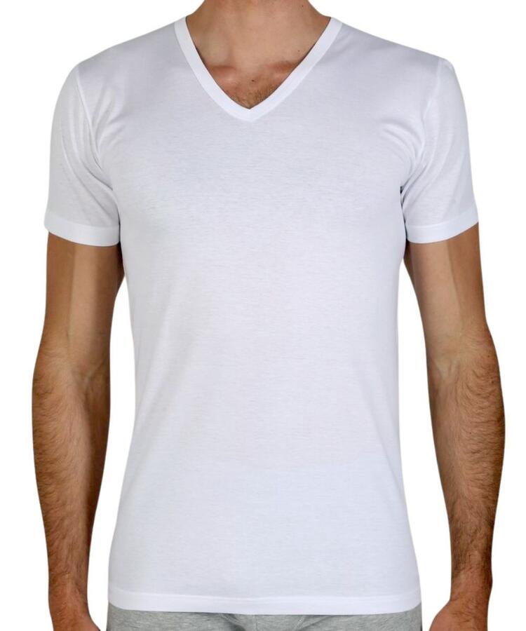 T-shirt uomo a V in cotone filo di Scozia Fragi 2540 Fragi