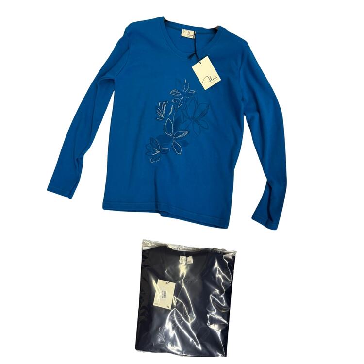 MAGLIA DONNA MANICA LUNGA INTERLOCK FLORA 2579  Federica