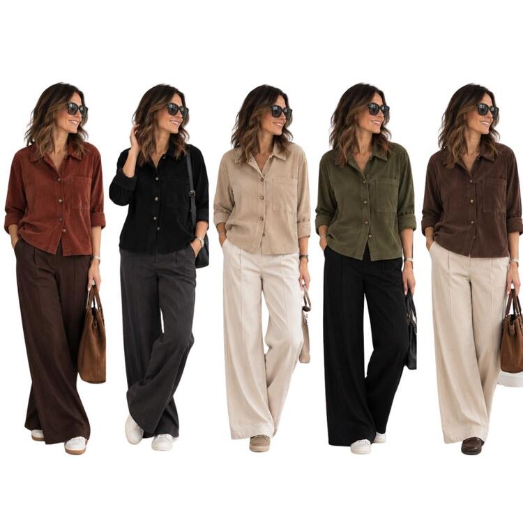Camicia donna crop in velluto Flora 258906 FLORA