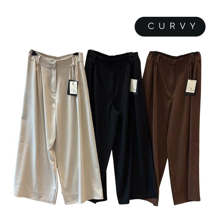 PANTALONE PALAZZO DONNA OVER FLORA CURVY 260157 FLORA