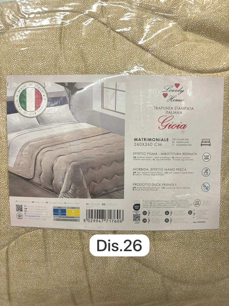 QUILT DOUBLE BED GIOIA LOVELY HOME 220x260 LOVELY HOME