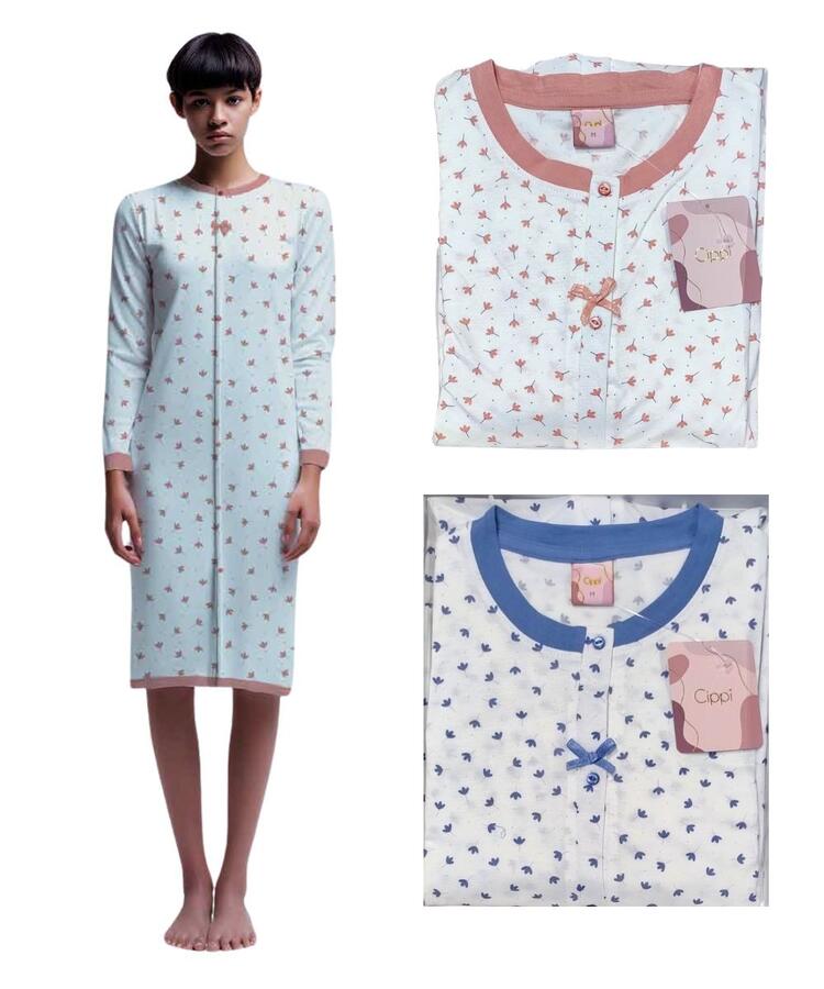 Camicia da notte donna clinica in jersey di cotone Cippi 2730 Cippi