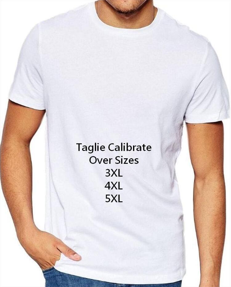 T-shirt TAGLIE FORTI unisex in jersey di cotone Map 3001 Bianco TRI-PACK Map