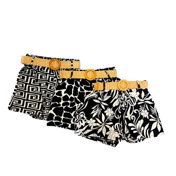SHORT DONNA MACULATO CON CINTURA FLORA 3034 FLORA