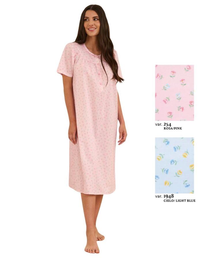 Camicia da notte a manica corta in tessuto di cotone Linclalor 30864 Linclalor