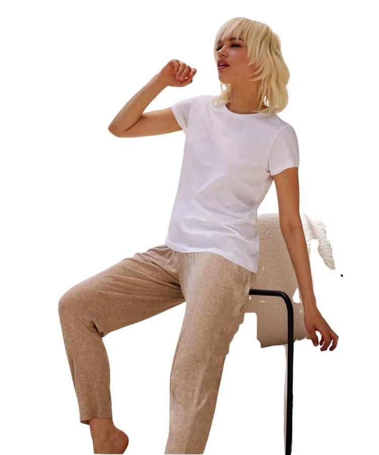 Pijama de jersey de algodón de manga corta para mujer Jadea 3304 Jadea