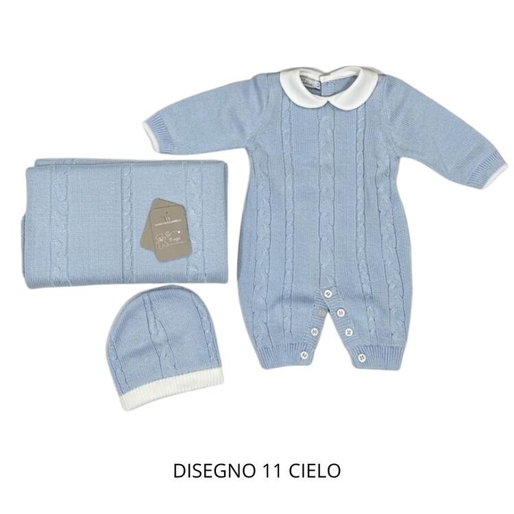 SET 3 PEZZI NEONATO NASCITA NAZARENO GABRIELLI NG-3488 Nazareno Gabrielli