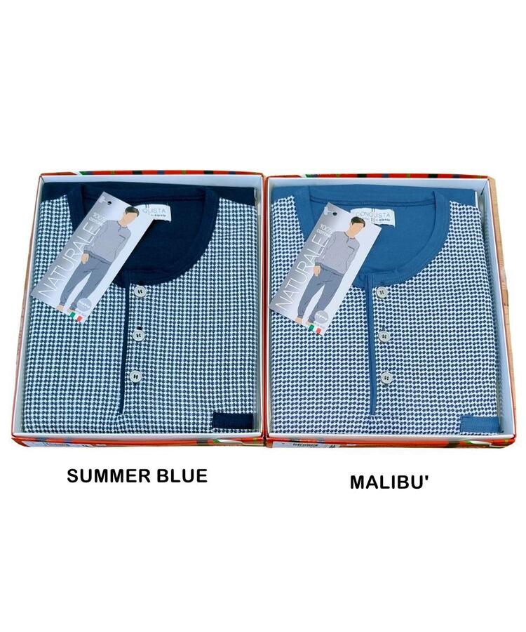 Pigiama uomo taglie forti in jersey di cotone con polsini Bip Bip 3784 Tg.58 - 60 Bip Bip