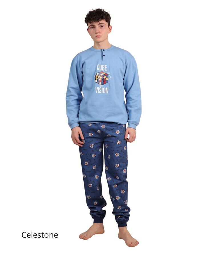 Pigiama da ragazzo in calda felpa di cotone Gary 4047 12/16 anni Gary