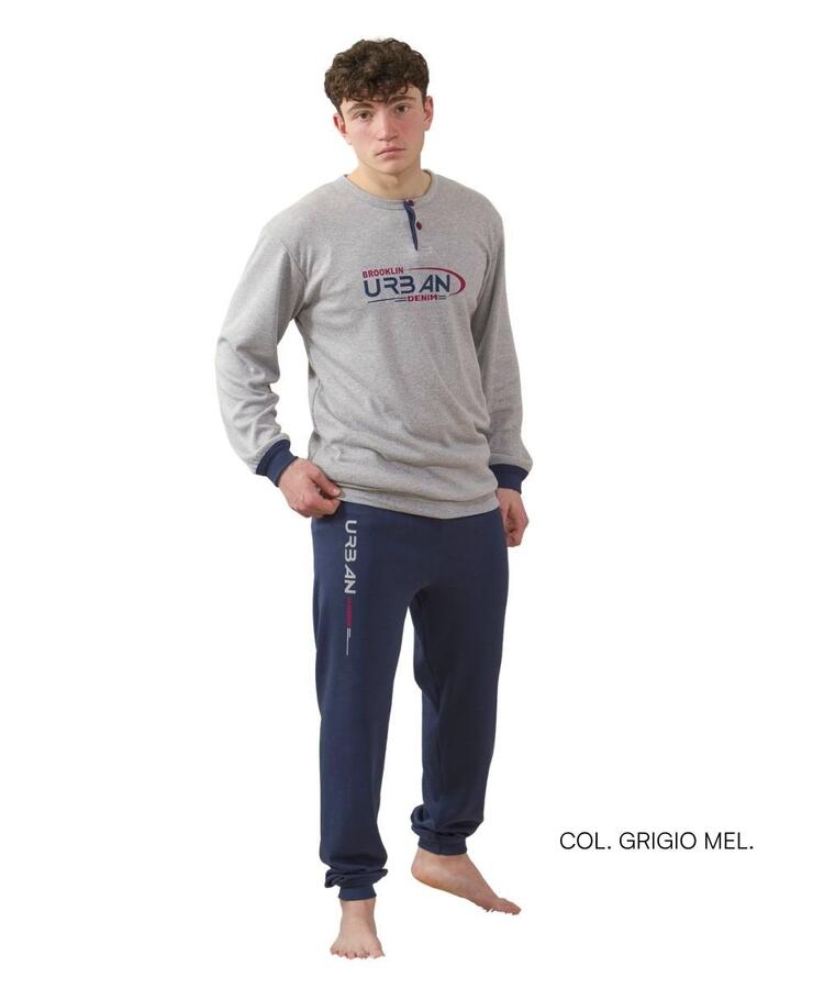 Pigiama da ragazzo lungo in caldo cotone Gary 4138 Gary