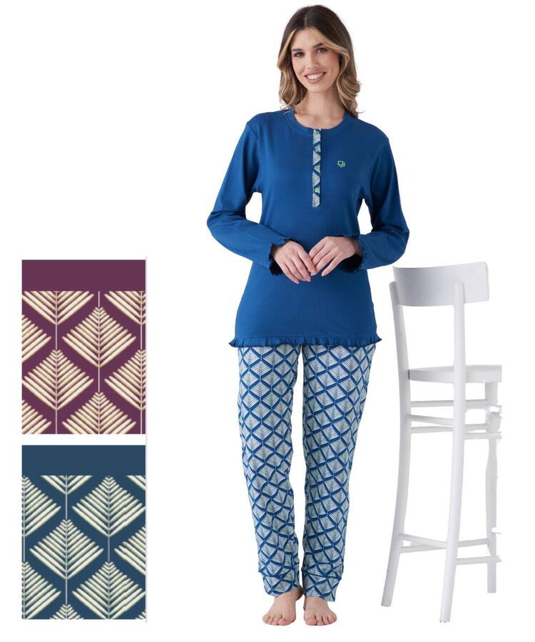 Pigiama donna in jersey di cotone caldo Pigiamiamoci 4154 PIGIAMIAMOCI