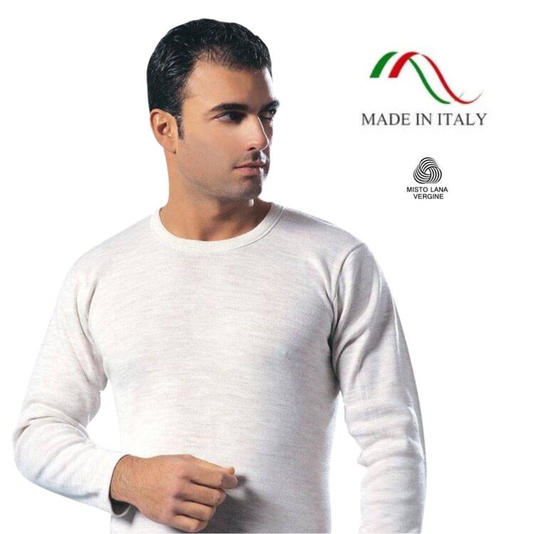 MAGLIA IN MISTO LANA MANICA LUNGA UOMO LEABLE 417 Tg.7/8 Leable