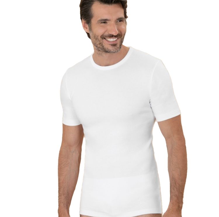 T-shirt uomo manica corta girocollo in cotone felpato Club88 420008 Bianco Club88