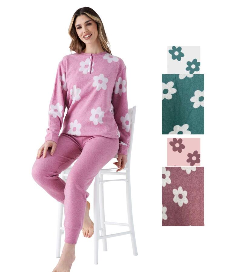 Pigiama donna in caldo jersey di cotone lanato Pigiamiamoci 4202 PIGIAMIAMOCI