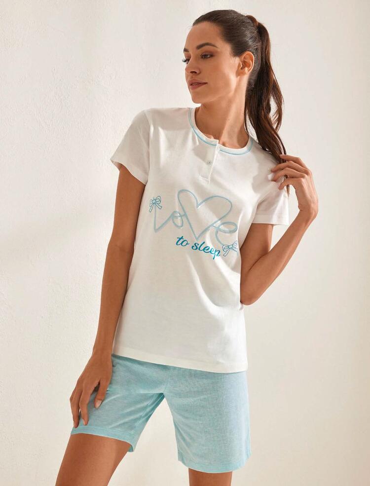 Women's short-sleeved jersey cotton pajamas Il Granchio Lady GP5101 Il Granchio