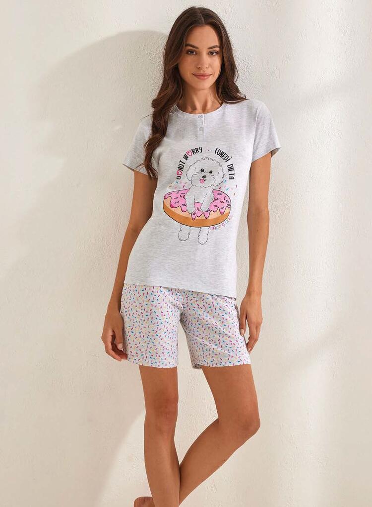 Women's short-sleeved cotton jersey pajamas Il Granchio Lady GP5102 Il Granchio