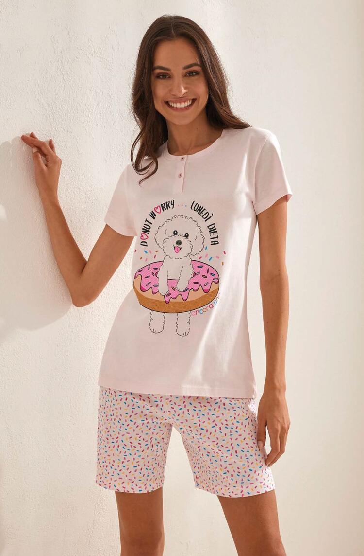 Women's short-sleeved cotton jersey pajamas Il Granchio Lady GP5102 Il Granchio