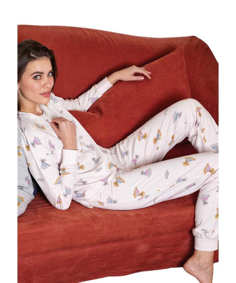 Pigiama donna in jersey di cotone caldo Jadea Home 5245 Jadea
