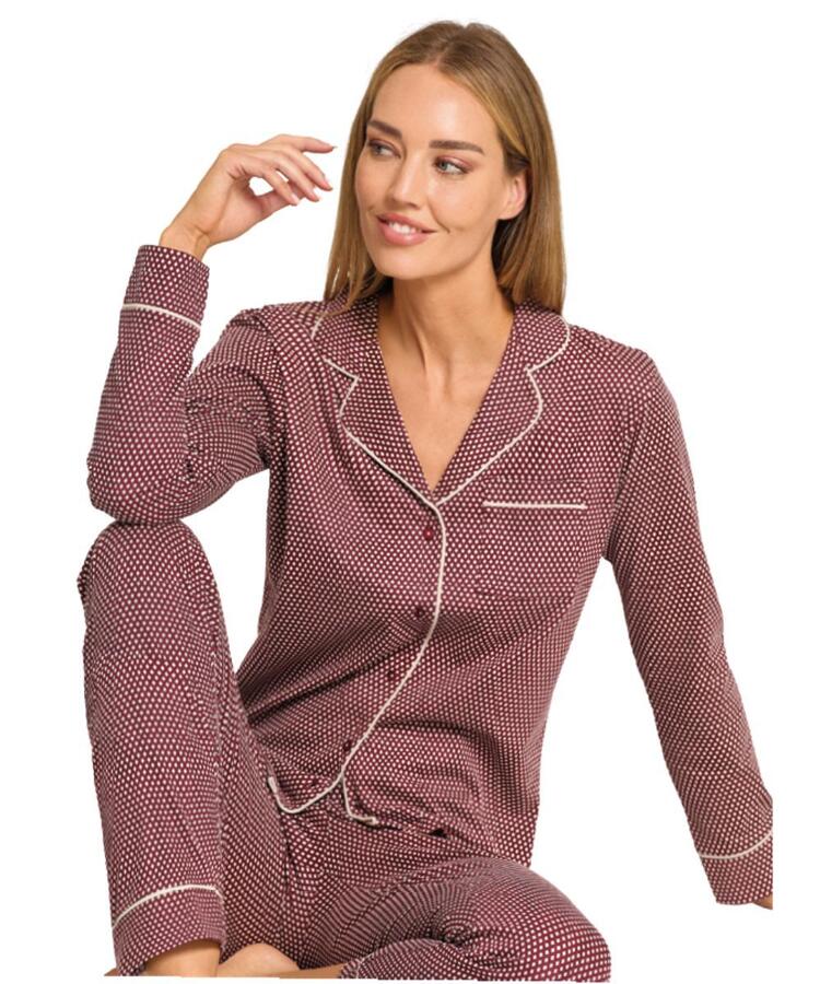 Pigiama donna aperto in jersey di cotone caldo Jadea Home 5290 Jadea