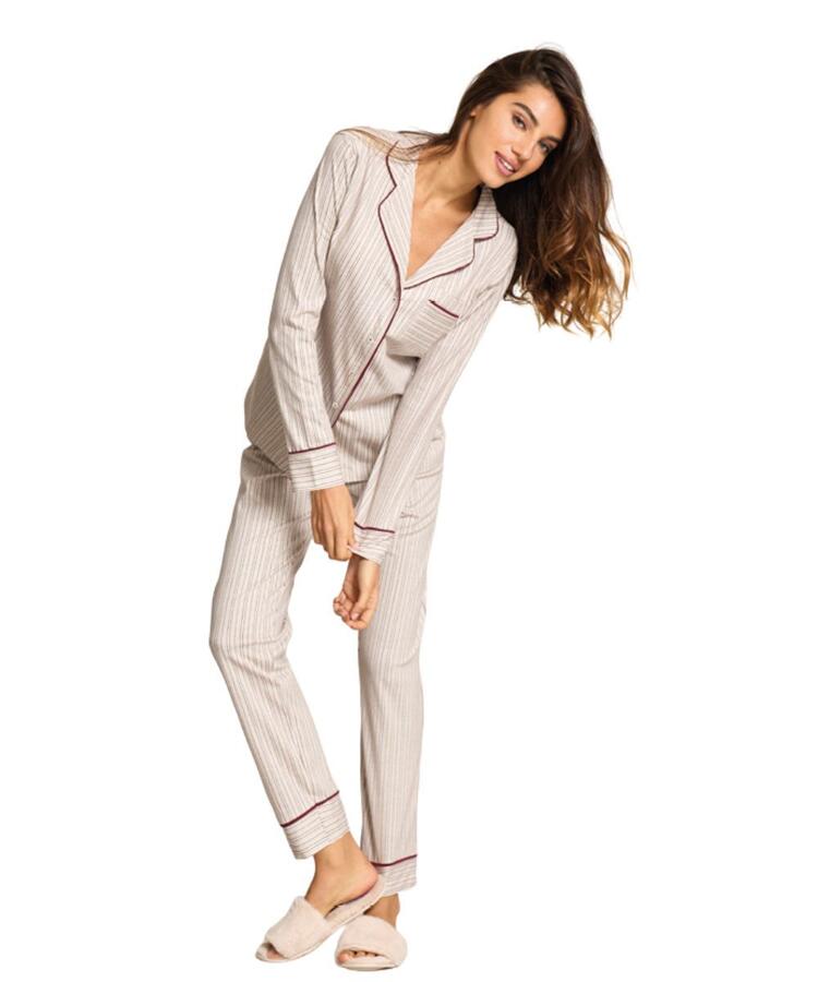 Pigiama donna aperto in jersey di cotone caldo Jadea Home 5290 Jadea