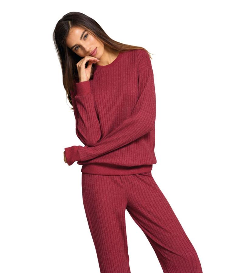 Pigiama donna in jersey di cotone caldo a coste Jadea Home 5293 Jadea