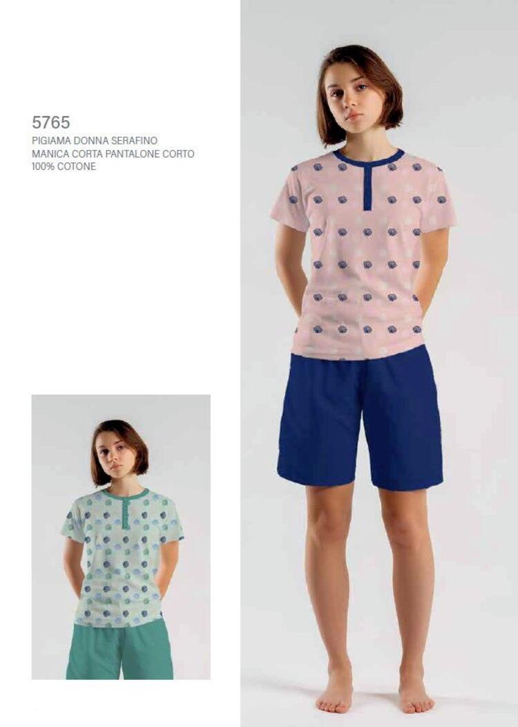 Cippi Smarty 5765 Damen-Pyjama aus kurzärmeligem Baumwolljersey SMARTY BY CIPPI