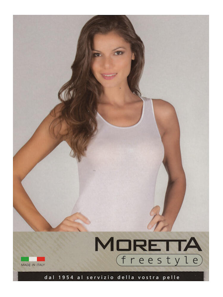 Canotta donna spalla larga Moretta 1393 tg.3-7 Nero Moretta