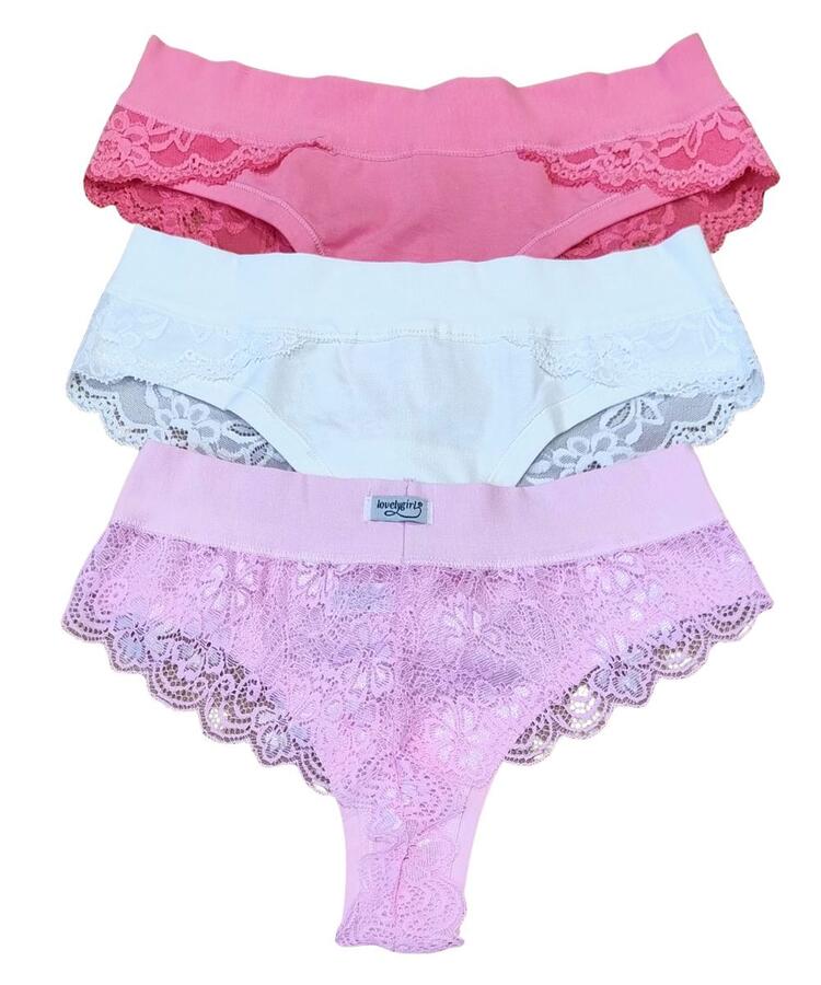 Panty brasiliana donna con pizzo colorato Emy Lovely Girl 6900D LovelyGirl