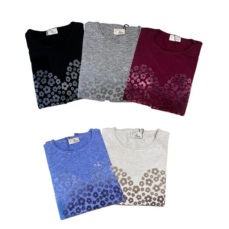 MAGLIA DONNA MANICHE LUNGHE FLORA 79595 FLORA