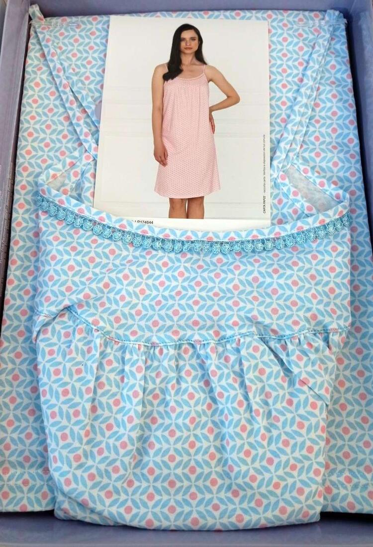 Women's narrow shoulder nightgown in Linclalor 74644 cotton jersey Linclalor
