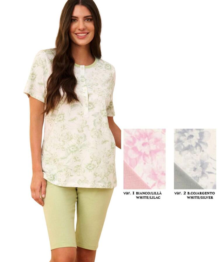 Pigiama donna a manica corta in jersey di cotone Linclalor 75401 Linclalor