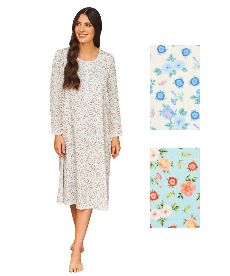 Camicia da notte a manica lunga in jersey di cotone Linclalor 75404 Linclalor