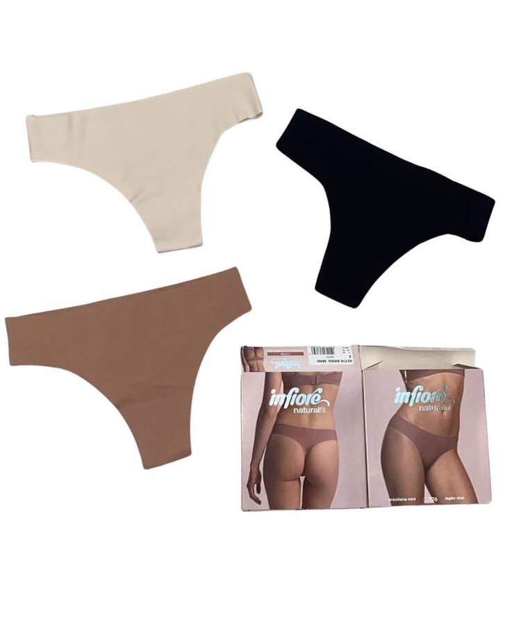 Brasiliana donna taglio vivo in cotone elasticizzato Naturalfit Infiore 776 Infiore