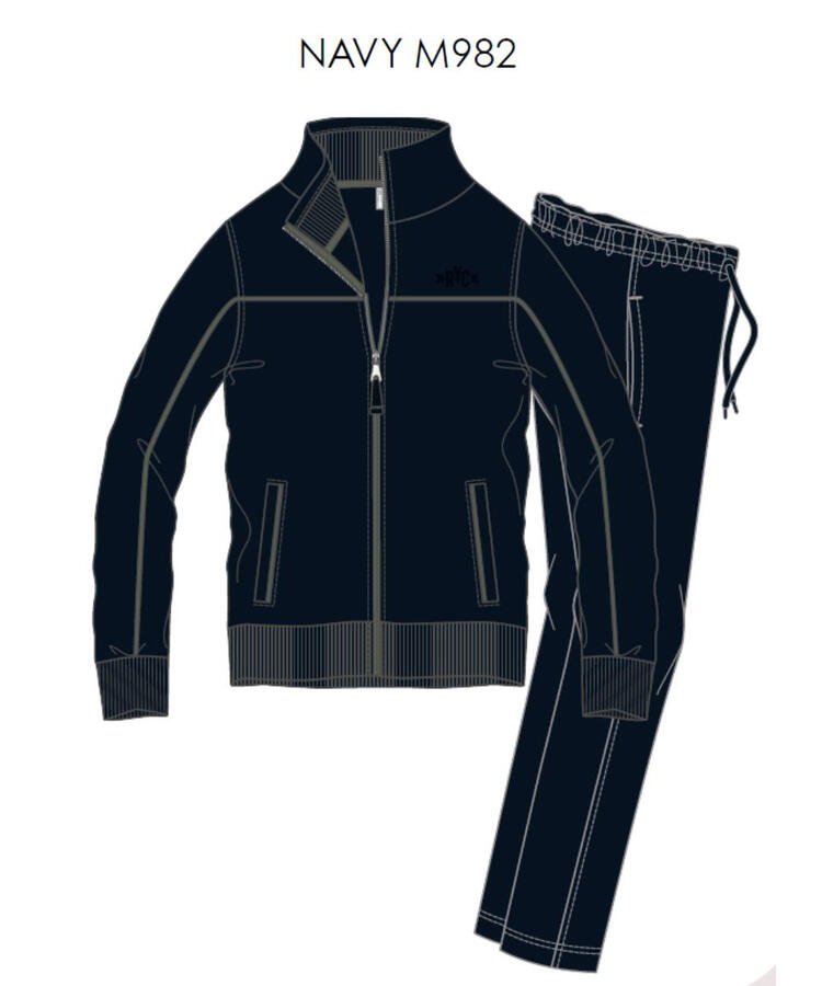 Tuta uomo in cotone garzato con zip Fratelli Campagnolo 8E77444 Fratelli Campagnolo