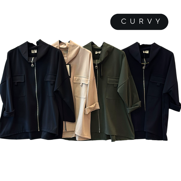 FELPA DONNA FULL ZIP OVER FLORA CURVY 8038 FLORA