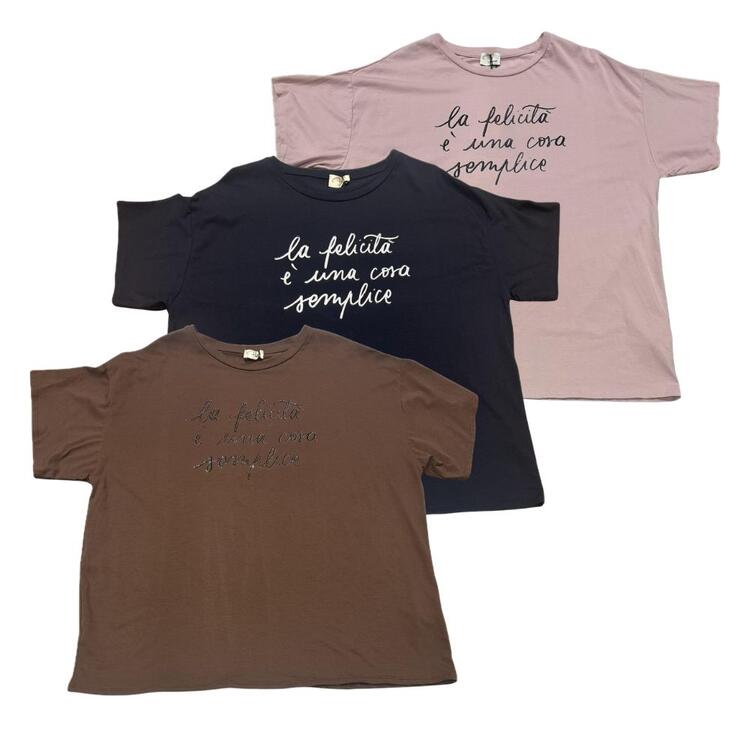 T-SHIRT OVER DONNA MANICA CORTA FLORA CURVY 82868 FLORA