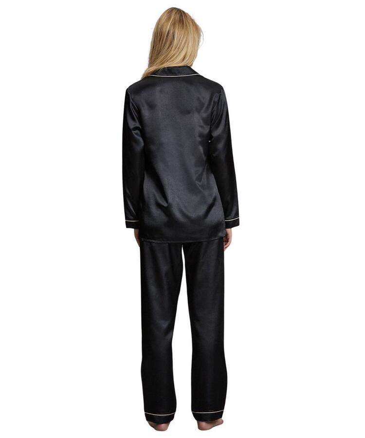 PIGIAMA LUNGO APERTO RASO DONNA ANDRA 8334 Andra
