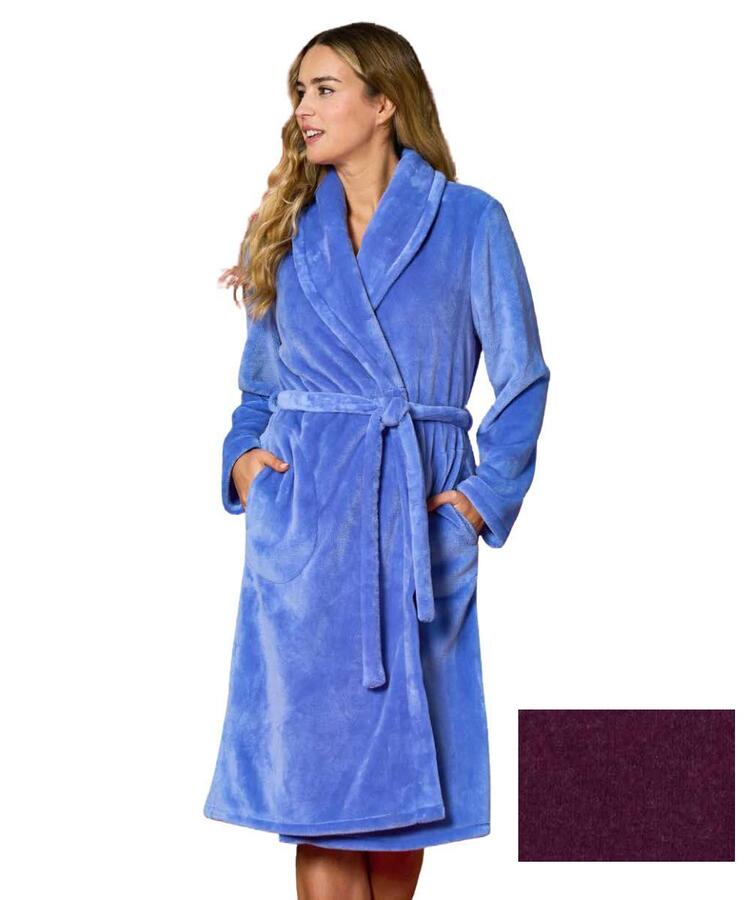 Vestaglia donna incrociata in caldo pile coral Linclalor 88809 Linclalor