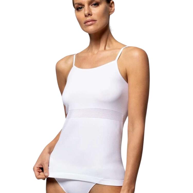 Canotta donna spalla stretta in microfibra Pompea Seamless 89642896 Pompea