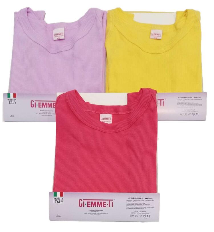 Canottiera donna spalla stretta in cotone colorato a costine Giemmeti 90002 GI-EMME-TI