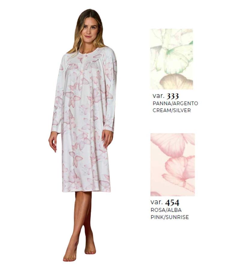 Camicia da notte donna in jersey di caldo cotone Linclalor 92238 Linclalor