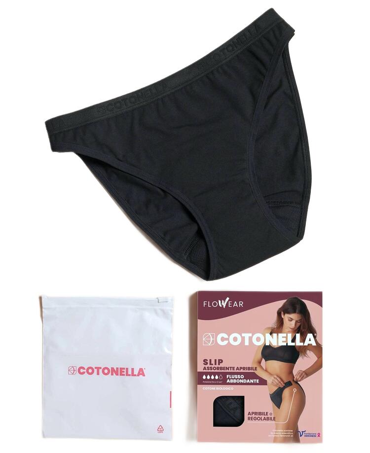 Openable and WASHABLE absorbent briefs in Cotonella ADB96 stretch cotton Cotonella