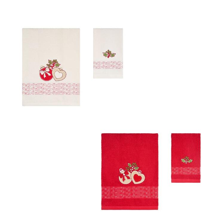 SET 2 ASCIUGAMANI IN SPUGNA NATALE VINGI AURORA Vingi