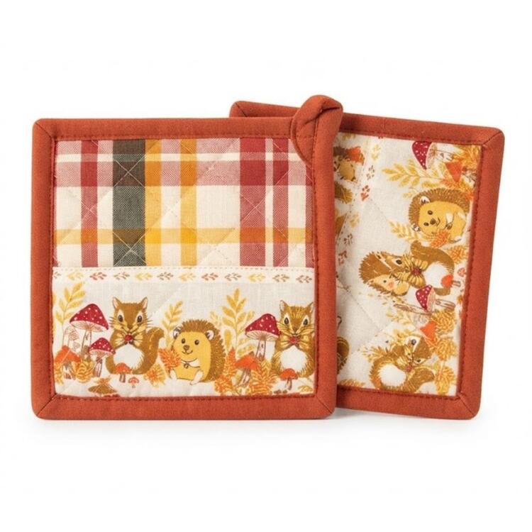 Set 2 presine da cucina Maison Sophie Autumn Squirrel 18X18 SOPHIE MAISON