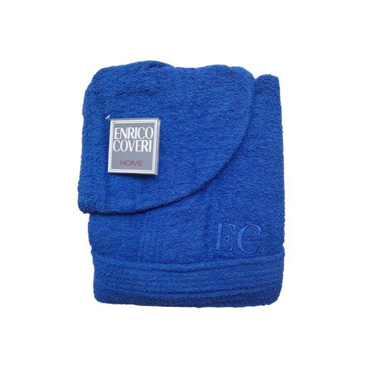 Enrico Coveri Unisex-Bademantel aus Baumwollfrottee mit Kapuze COVERI