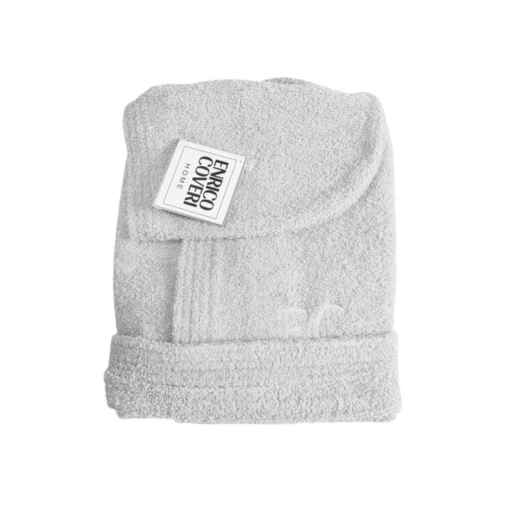 Enrico Coveri Unisex-Bademantel aus Baumwollfrottee mit Kapuze COVERI