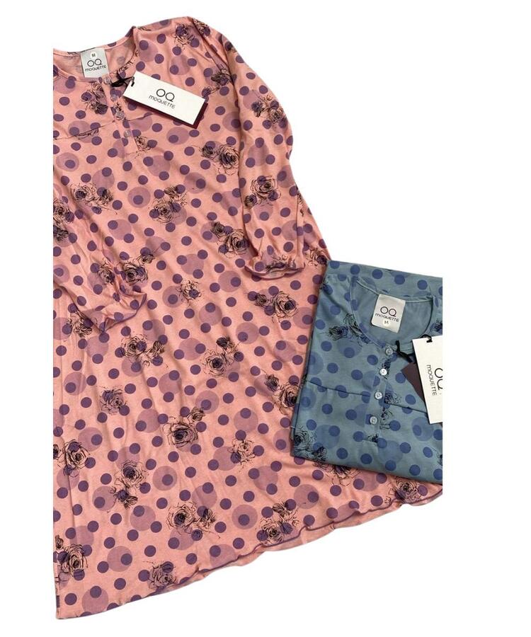 Camicia da notte donna a manica lunga in cotone Moquette Amelie MOQUETTE
