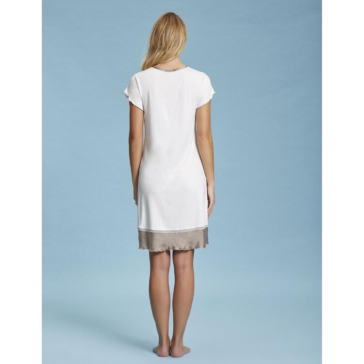 CAMICIA DA NOTTE DONNA MANICA CORTA APERTA ANDRA 7412 Andra