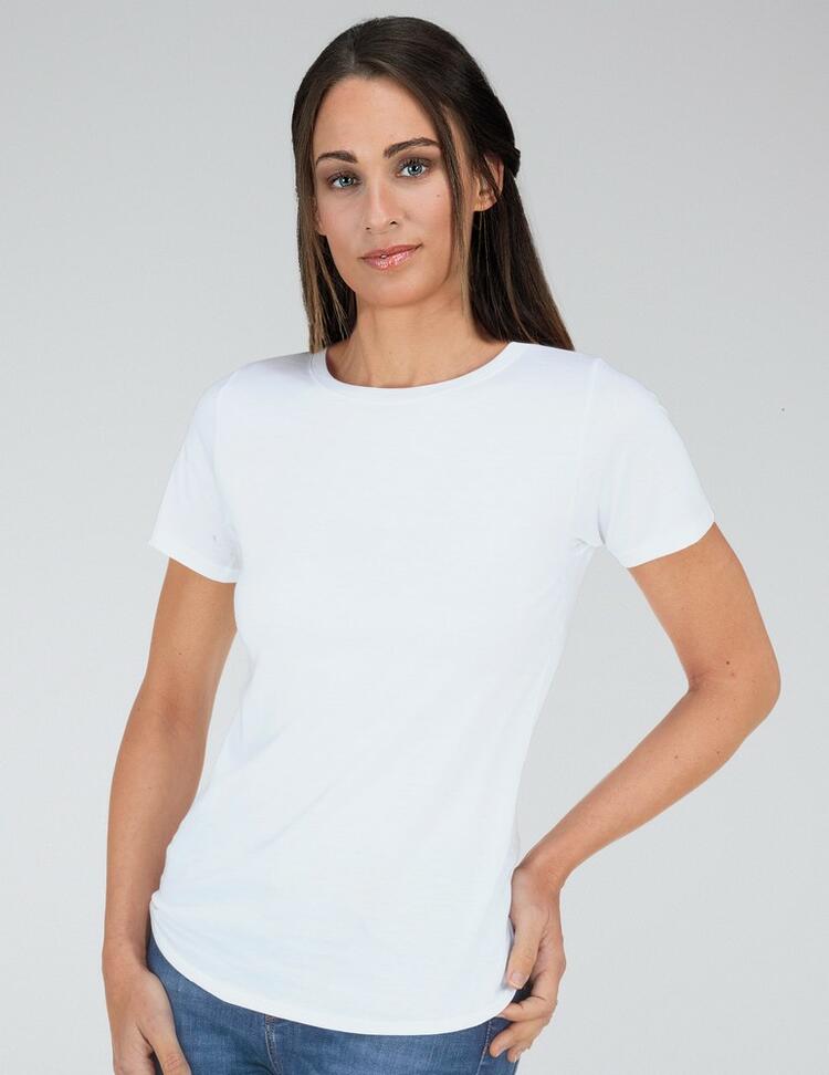 T-shirt donna in jersey di cotone Antonella New Dimension 86025 Bianco Antonella